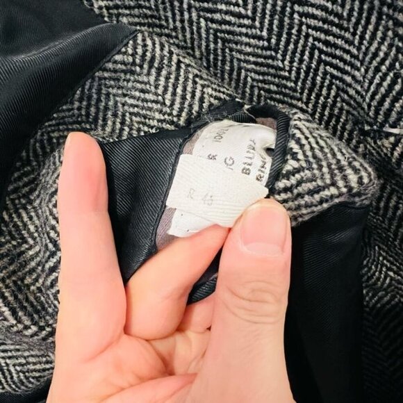 VTG Maitland of England Men's Gray Wool Herringbone Overcoat 46 R - Picture 10 of 15